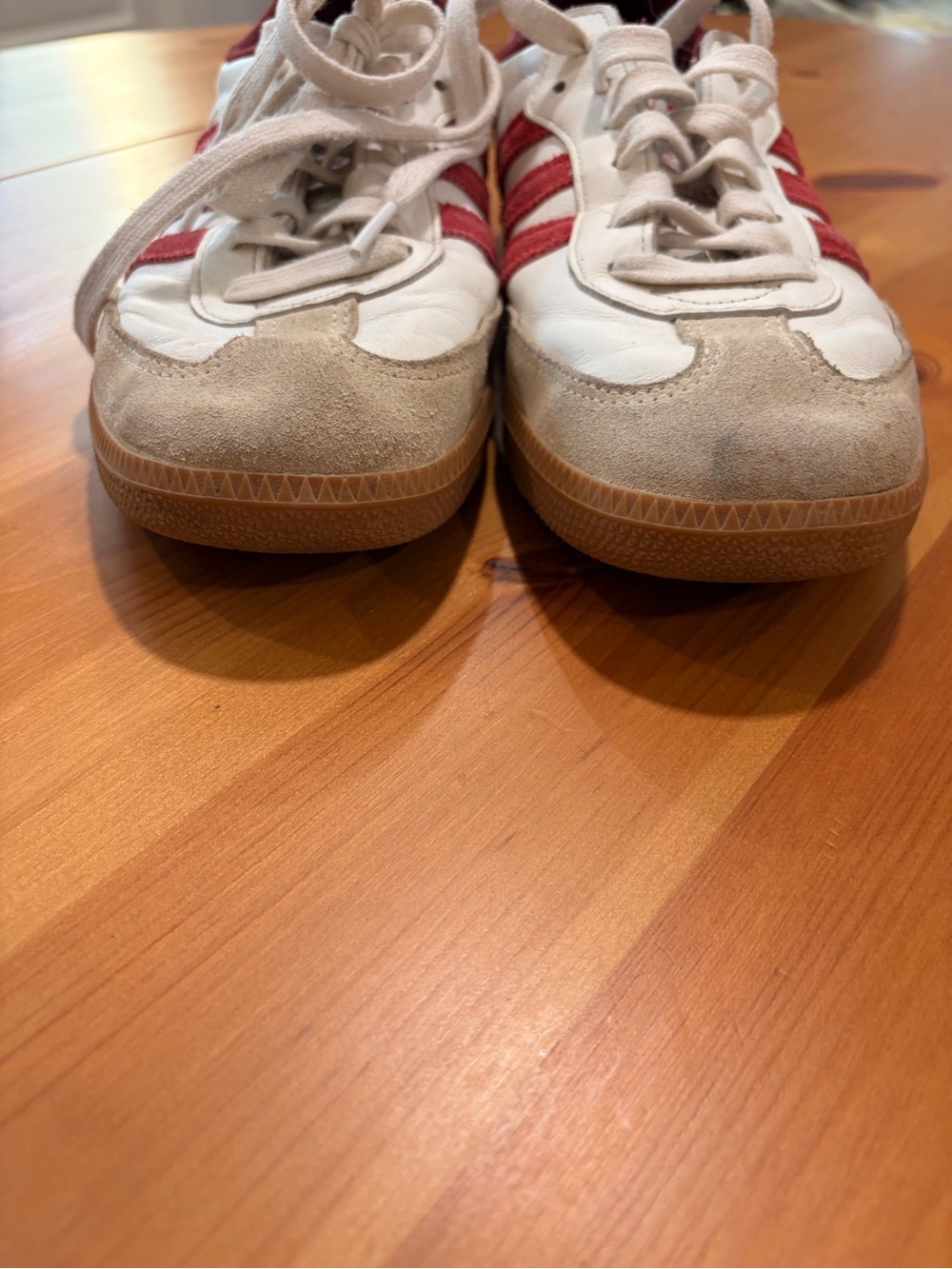 Adidas Samba White and Burgundy Classic Sneakers - Picture 7 of 7